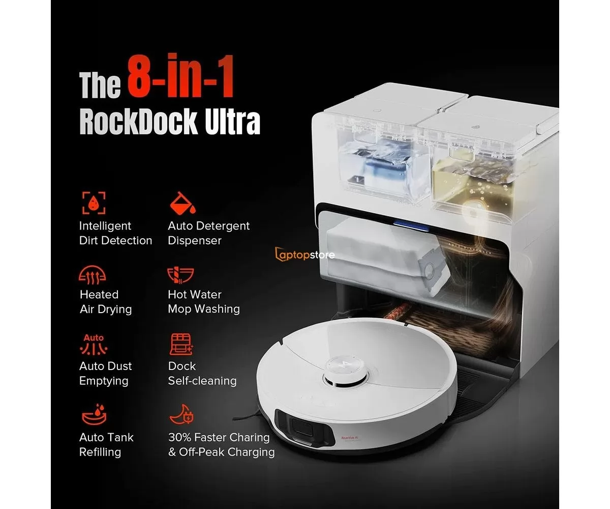Roborock Robot Vacuum S8 MaxV Ultra (White) - 1