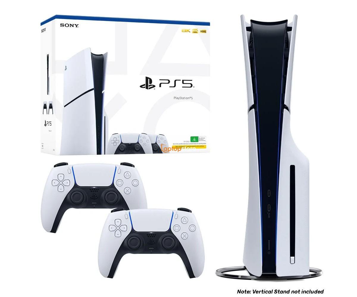 PlayStation 5 Console (Slim) with Two Dualsense Wireless Controllers Bundle