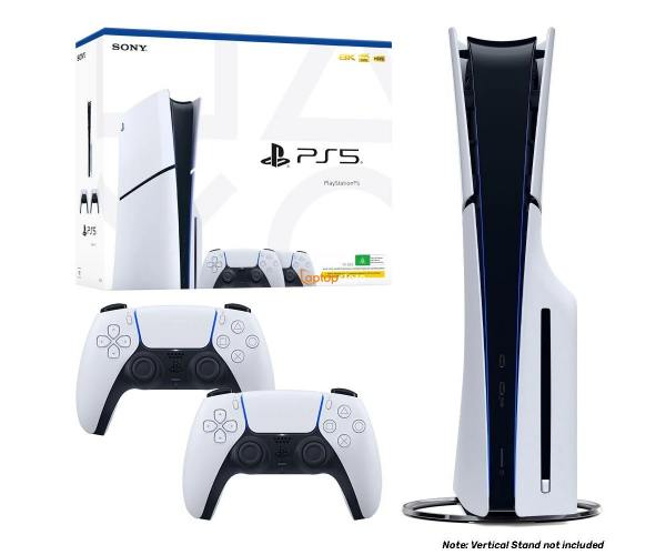 PlayStation 5 Console (Slim) with Two Dualsense Wireless Controllers Bundle - 26275